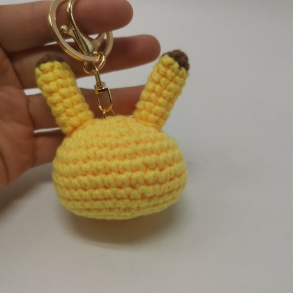 Cute Handmade Crochet Doll Keychain Pikachu Pendant DIY Knitting Gift - Picture 2 of 10